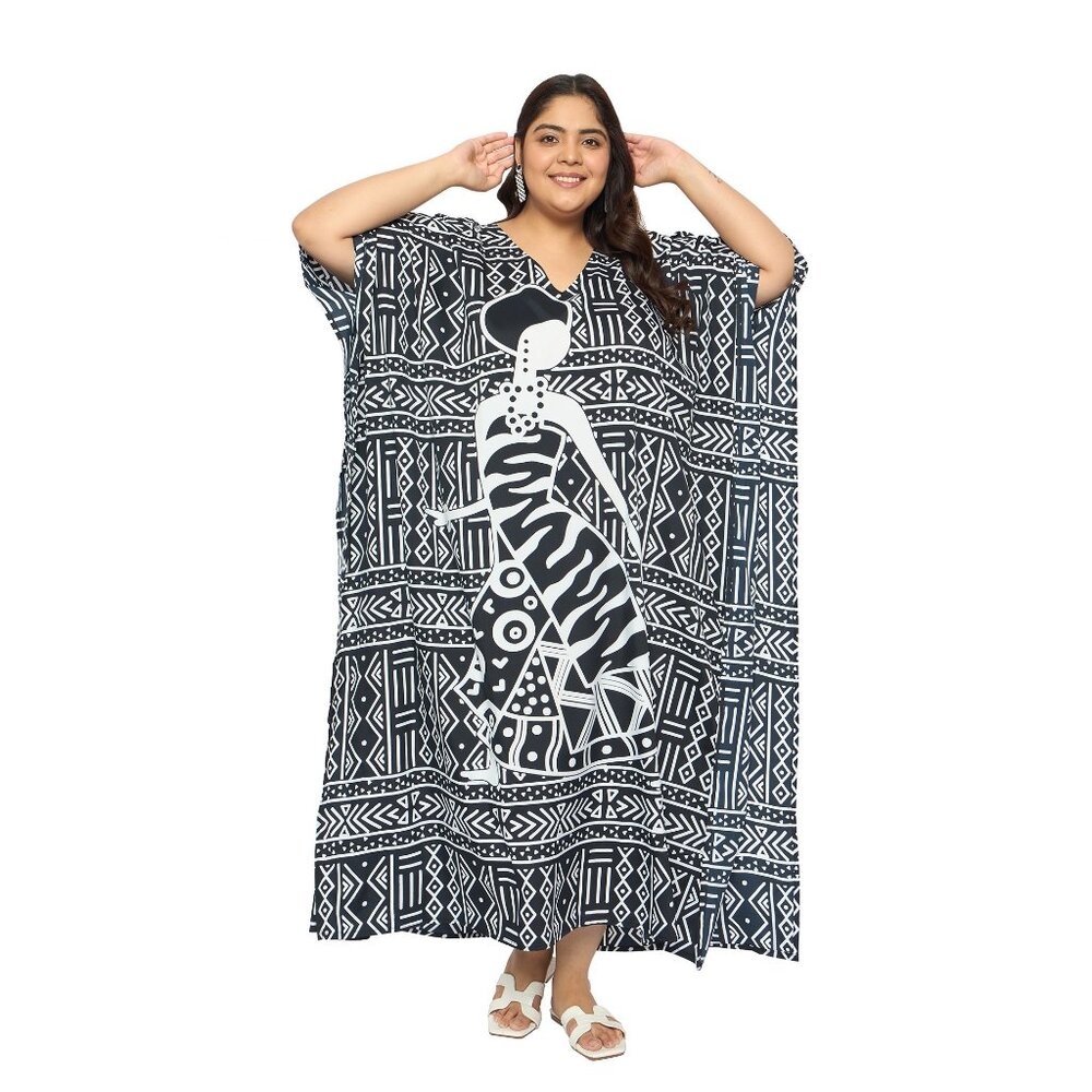 Gypsie Blu Women Polyester Caftan Dress Stylish Maxi Moo Moos Dresses for Party - Picture 3 of 8